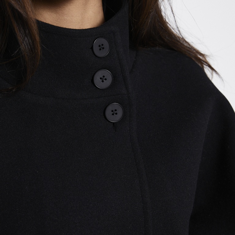 Belt cape jacket "Kellie" Black